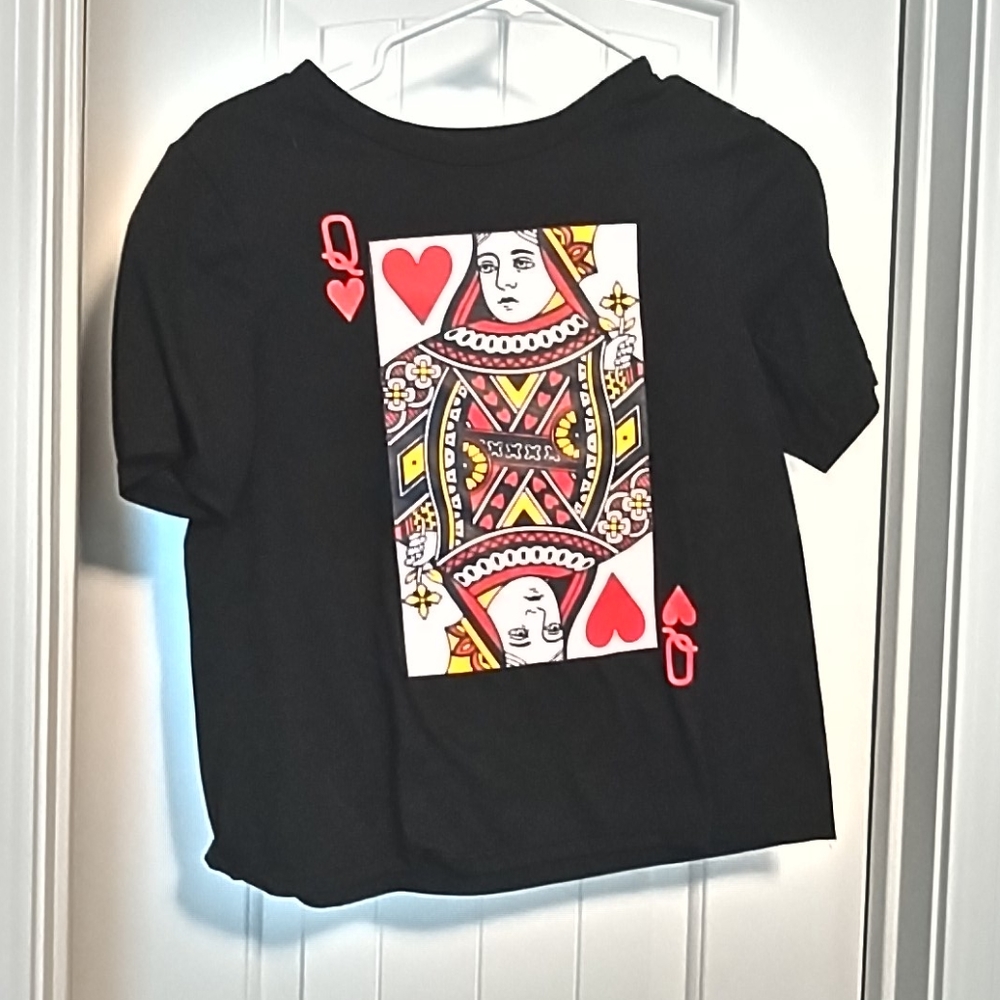 Queen of hearts crop top.  Medium